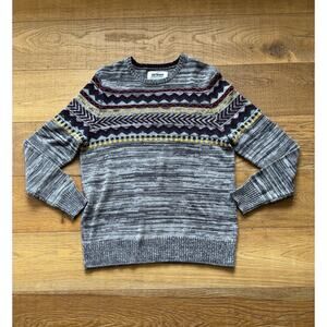 Urban Pipeline Men's Marled Gray Fair Isle Geometric Crewneck Sweater Sz XL